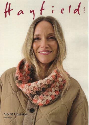 Hayfield Spirit Chunky Crochet Pattern - 10864 Ladies Snood
