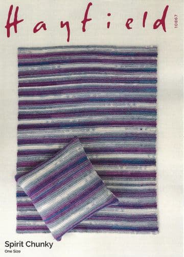 Hayfield Spirit Chunky Crochet Pattern - 10867 Blanket & Cushion Cover