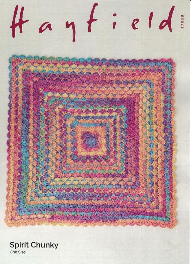 Hayfield Spirit Chunky Crochet Pattern - 10868 Blanket ( 121cm x 121cm)