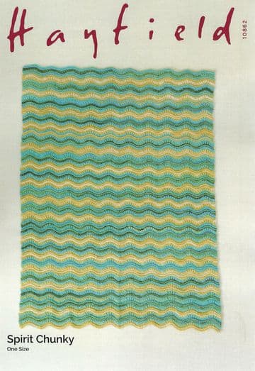 Hayfield Spirit Chunky Knitting Pattern - 10862 Blanket (100 x 135cm)