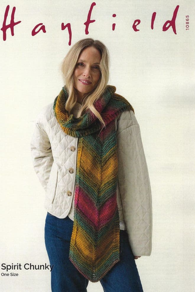 Hayfield Spirit Chunky Knitting Pattern - 10865 Ladies Scarf ( 25cm x 179cm)