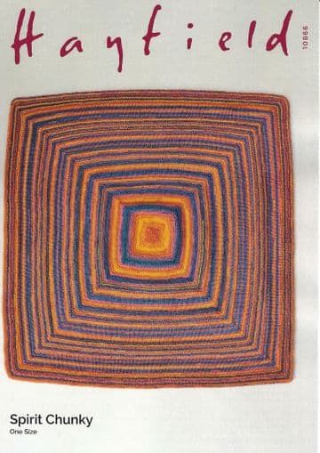 Hayfield Spirit Chunky Knitting Pattern - 10866 Blanket (112cm x 112cm)