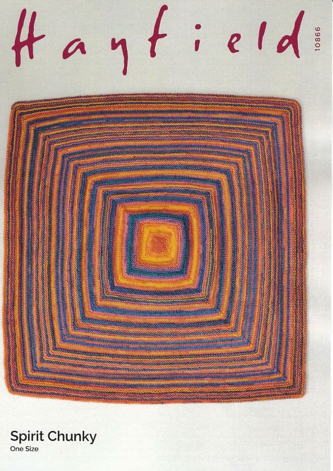 Hayfield Spirit Chunky Knitting Pattern - 10866 Blanket (112cm x 112cm)