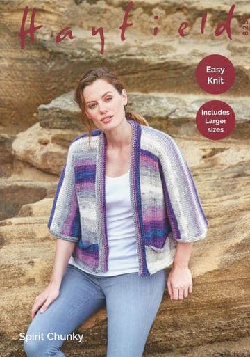 Hayfield Spirit Chunky Knitting Pattern - 8251 Kimono Jacket