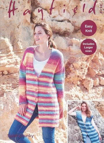 Hayfield Spirit Chunky Knitting Pattern - 8252 Waistcoat & Jacket