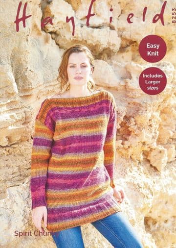 Hayfield Spirit Chunky Knitting Pattern - 8253 Tunic Sweater