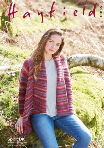 Hayfield Spirit Double Knit - 10035 Cardigan Knitting Pattern