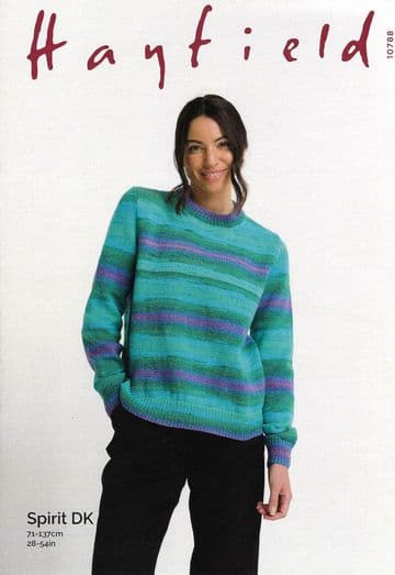 Hayfield Spirit Double Knit - 10788 Ladies Sweater Knitting Pattern