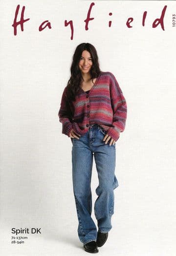 Hayfield Spirit Double Knit - 10793 Ladies Cardigan Knitting Pattern