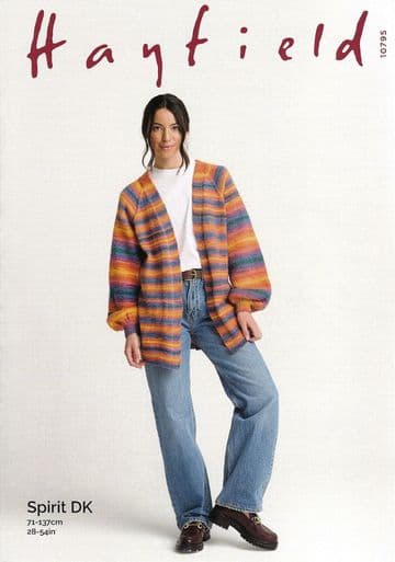 Hayfield Spirit Double Knit - 10795 Ladies Cardigan Knitting Pattern