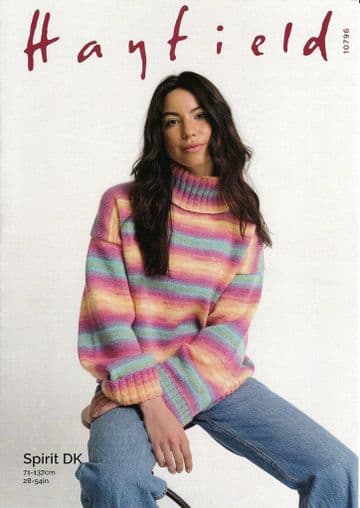 Hayfield Spirit Double Knit - 10796 Ladies Sweater Knitting Pattern