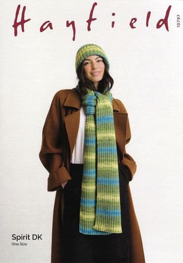 Hayfield Spirit Double Knit - 10797 Ladies Hat & Scarf Knitting Pattern