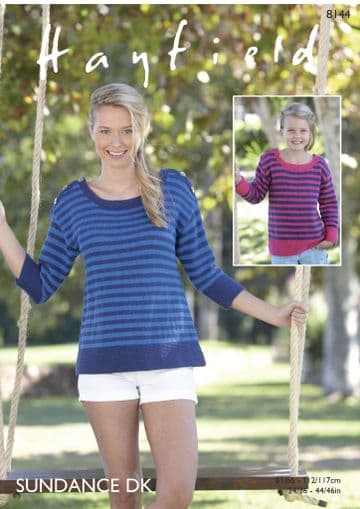Hayfield Sundance DK - 8144 Tops Knitting Pattern