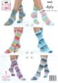 King Cole 4 Ply Knitting Pattern - 5662 Triangular Wrap & Socks