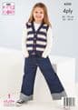 King Cole 4 Ply knitting Pattern - 6335 Tank Top & Waistcoat (2 Designs)