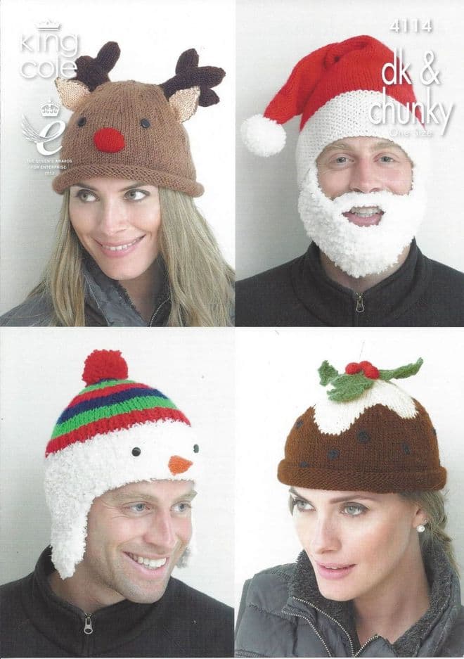 King Cole - 4114 Adult's Novelty Hats Knitting Pattern