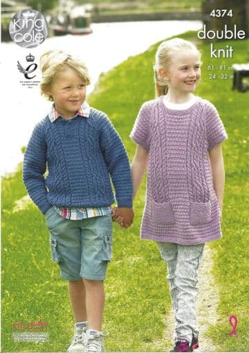 King Cole 4374 - DK Sweater & Tunic Knitting Pattern