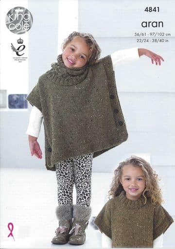 King Cole - 4841 Aran Tabbard Knitting Pattern