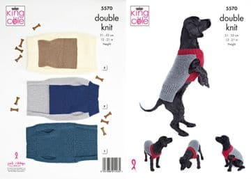 King Cole - 5570 Dog Coats Knitting Pattern