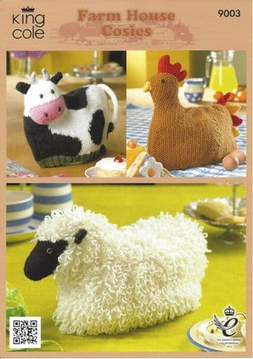King Cole - 9003 Cow, Hen & Sheep Cosies Knitting Pattern