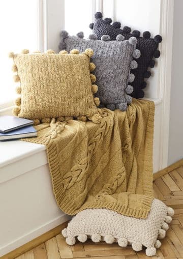 King Cole Aran Knitting Pattern - 5661 Blanket & Cushion Cover
