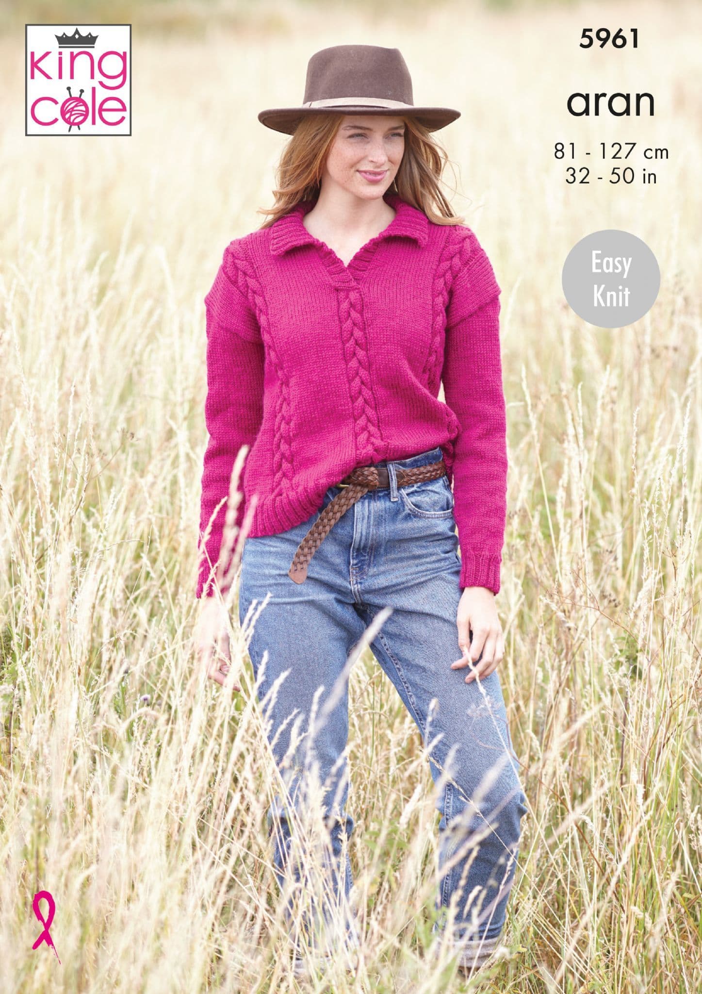 King Cole Aran Knitting Pattern 5961 Ladies Sweater & Tank