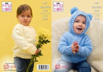 King Cole Baby DK Knitting Pattern - 1007 Sweaters
