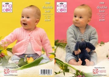 King Cole Baby DK Knitting Pattern - 1008 Cardigans (2 Designs)