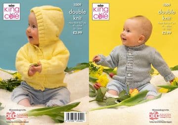 King Cole Baby DK Knitting Pattern - 1009 Cardigans