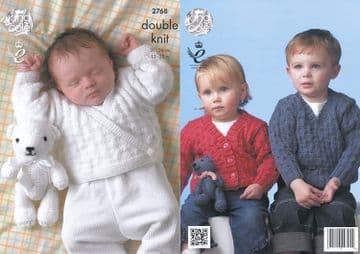 King Cole Baby DK Knitting Pattern - 2768 Sweater, Cardigans & Teddy Bear