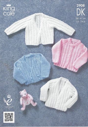 King Cole Baby DK Knitting Pattern - 2908 Cardigans