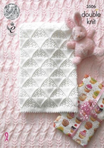 King Cole Baby DK Knitting Pattern - 3506 Baby Blankets