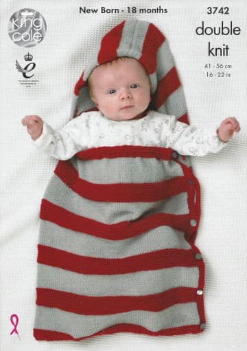 King Cole Baby DK Knitting Pattern - 3742 Boleros, Snuggle Bag, Hat & Bootees
