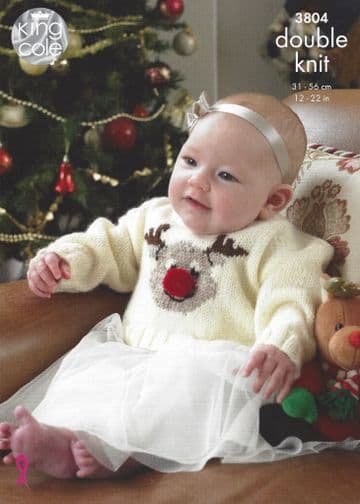 King Cole Baby DK Knitting Pattern - 3804 Sweaters Knitting Pattern