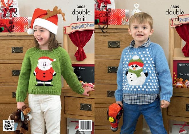 King Cole Baby DK Knitting Pattern - 3805 Sweaters