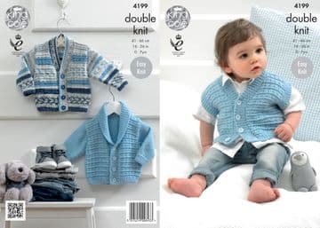 King Cole Baby DK Knitting Pattern - 4199 Jackets & Waistcoat