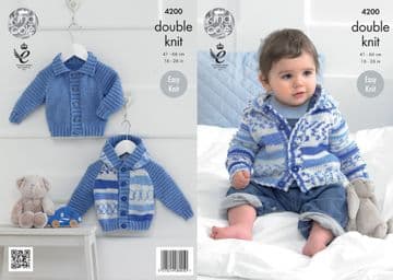 King Cole Baby DK Knitting Pattern - 4200 Cardigans