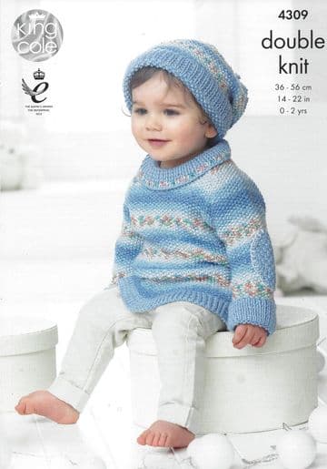 King Cole Baby DK Knitting Pattern - 4309 Baby Set