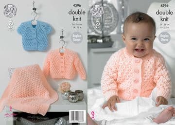 King Cole Baby DK Knitting Pattern - 4396 Cardigans & Blanket