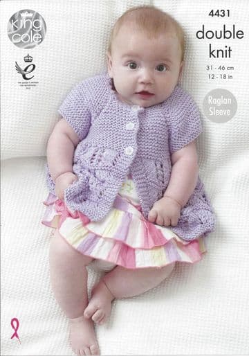 King Cole Baby DK Knitting Pattern - 4431 Blankets, Matinee Coats & Cardigan