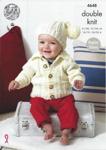 King Cole Baby DK Knitting Pattern - 4648 Cardigans