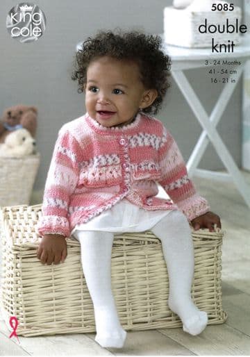 King Cole Baby DK Knitting Pattern - 5085 Dress & Cardigans