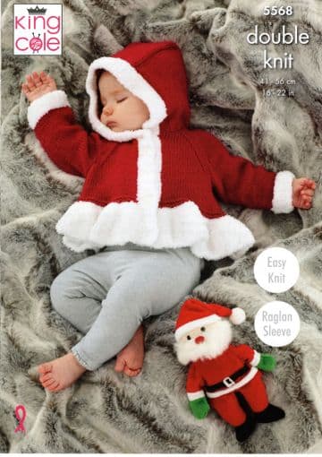 King Cole Baby DK Knitting Pattern - 5568 Christmas Jackets & Hats