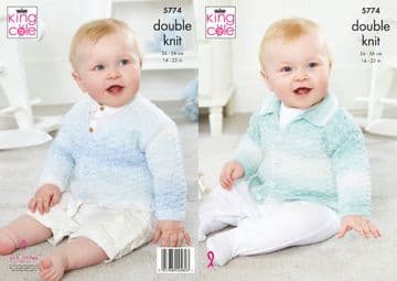 King Cole Baby DK Knitting Pattern - 5774 Cardigan & Sweater