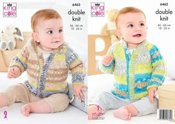 King Cole Baby DK Knitting Pattern - 6463 Cardigans (Two Designs)