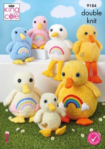 King Cole Baby DK Knitting Pattern - 9184 Cuddle Duck Toys