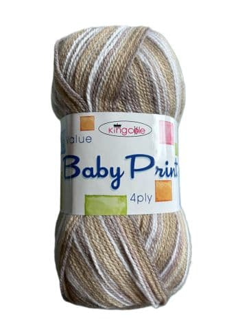 King Cole Baby Prints 4 Ply 100g - 3261 Cookie