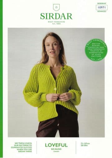 King Cole Chunky Knitting Pattern - 10971 Ladies Cardigan