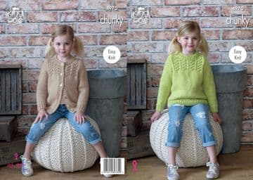King Cole Chunky Knitting Pattern - 4970 Childrens Cardigan & Sweater