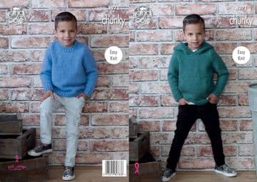 King Cole Chunky Knitting Pattern - 4971 Childrens Sweaters